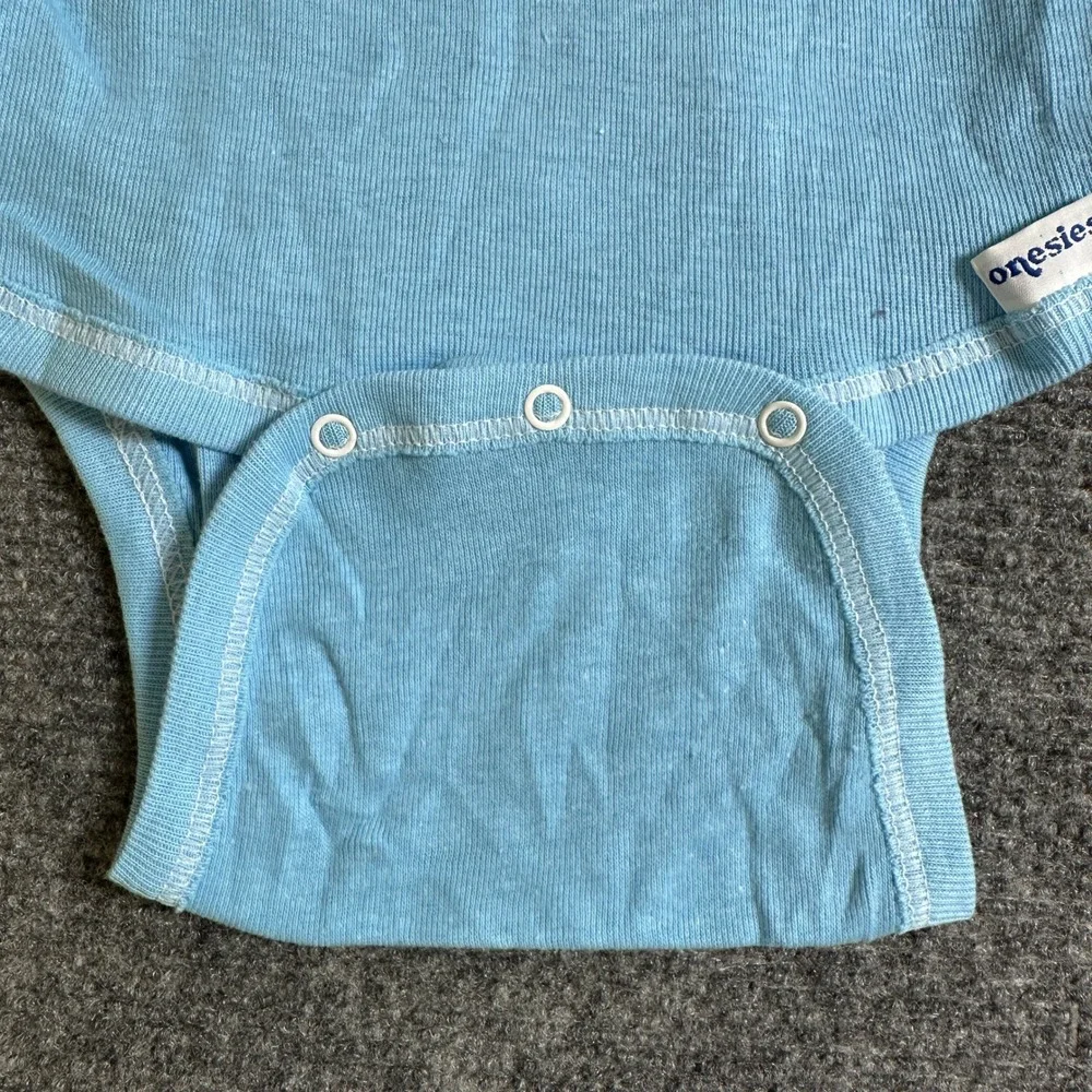 Gerber Baby Boy Blue Ribbed Short Sleeve Bodysuit Large 27-34 lbs